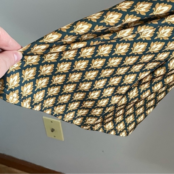 Unique Vintage Blue/Green & Gold Deco Motif Print Flare Dress- Size 3X (20)- NWT - Picture 5 of 9